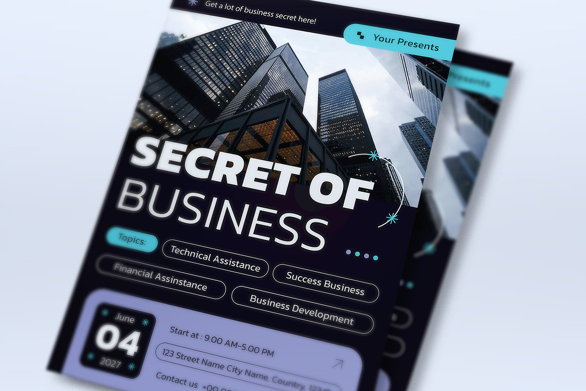 Black Modern Business Flyer Set, a Flyer Template by graphicook (Photo 2 of 3)
