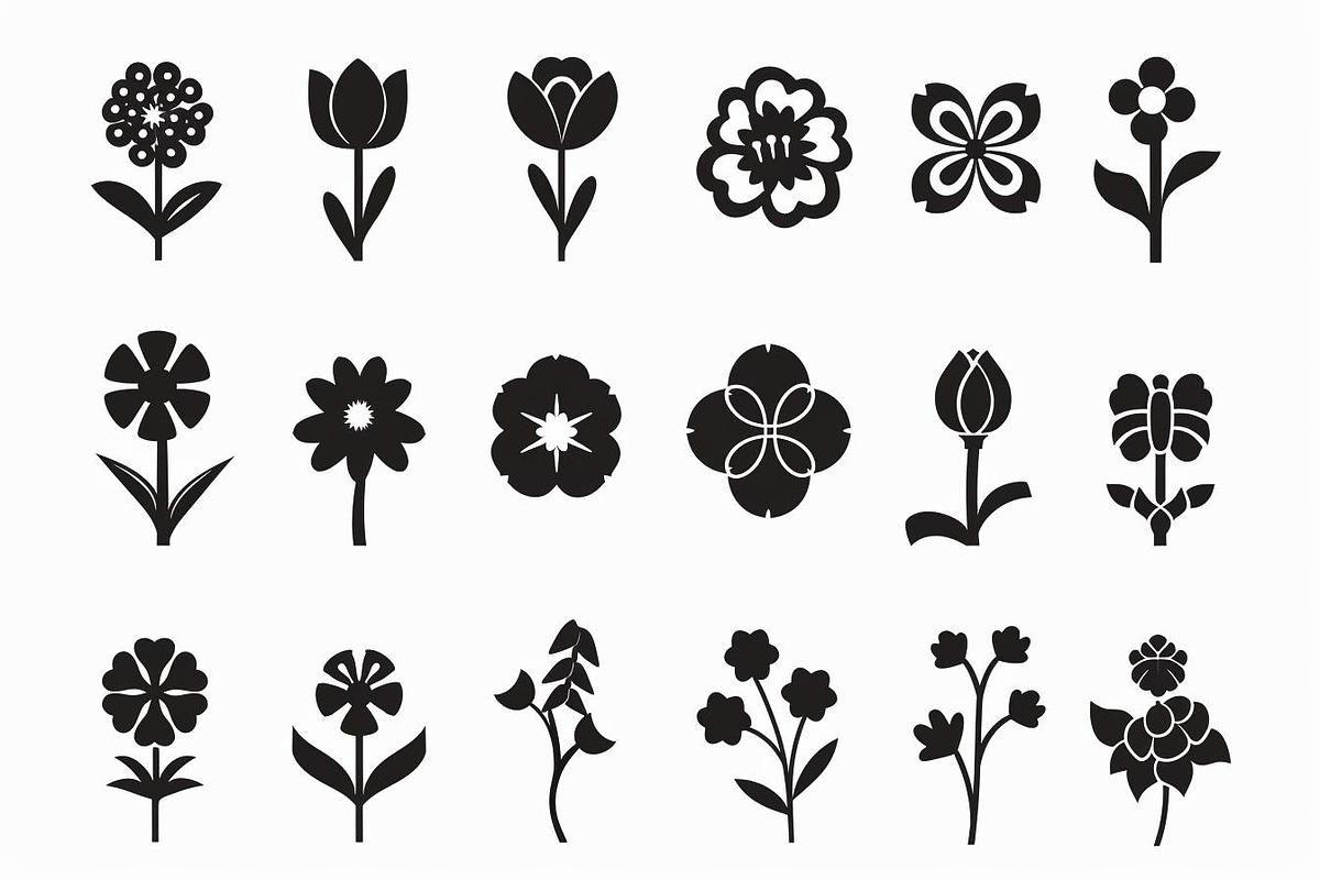 Abstract Floral Silhouette Bundle, an Illustration by Creativeshirt (Photo 7 of 10)