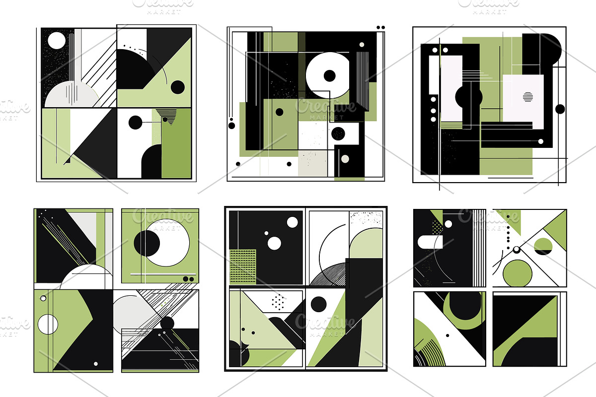 Modern geometric frames vector set, an Illustration by Valerie Bodnar