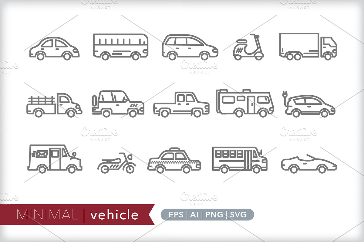 Transportation 6-pack icon bundle, an Outline Icon by Picture Window (Photo 3 of 8)