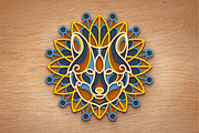 Wolf 3D Mandala - SVG Laser cut file, an Object Graphic by Arshad Ali (Thumbnail 6 of 9)
