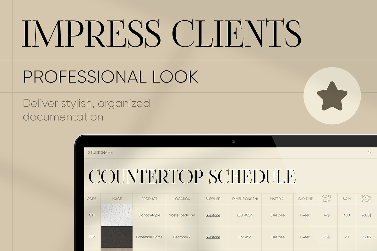 F&E Schedule Interior Template, a Presentation Template by Trendingdigital (Photo 4 of 8)