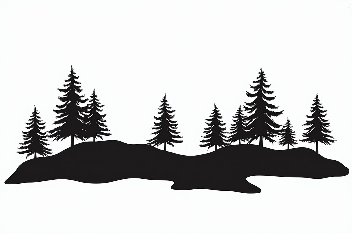 Pine Forest Silhouette Bundle, a Graphic by hafijul (Photo 3 of 16)