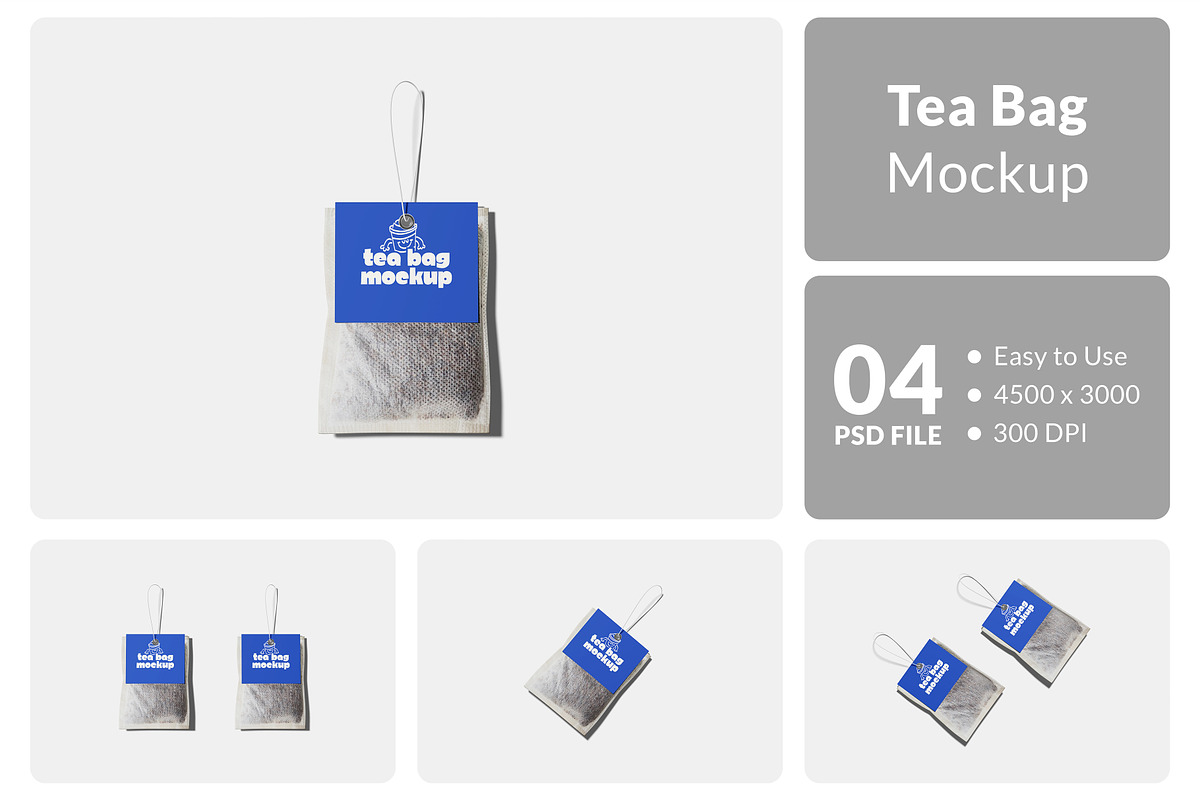 Tea Bag Packaging Mockup, a Packaging Mockup by Hazzpro_Std (Photo 1 of 5)