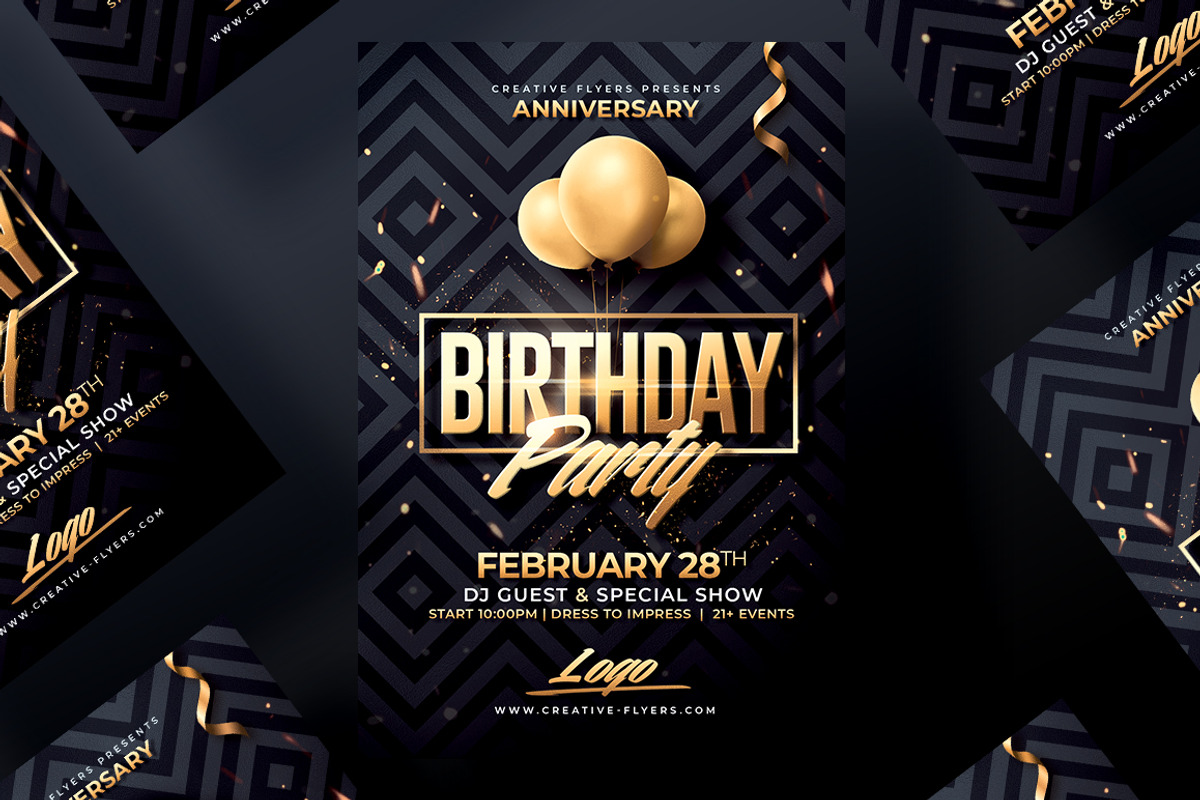 Birthday Flyer Template, a Flyer Template by Rome B Creation (Photo 1 of 2)