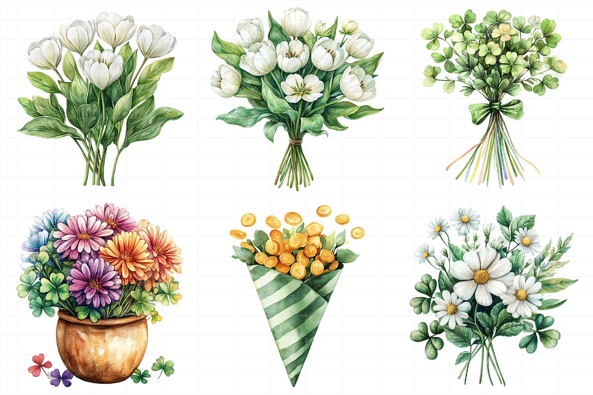 Saint Patrick’s Day Bouquet Clipart, an Illustration by Daily.Designs (Photo 5 of 8)