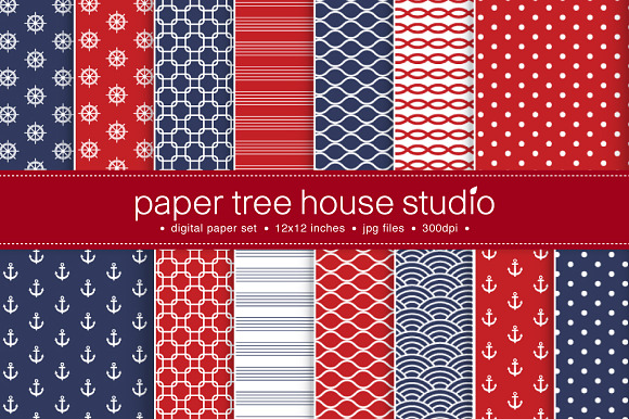 14 Red & Navy Nautical Designs preview 4
