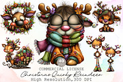 Christmas Quirky Reindeer Clipart, an Illustration by Sublimation Artist (Thumbnail 1 of 6)