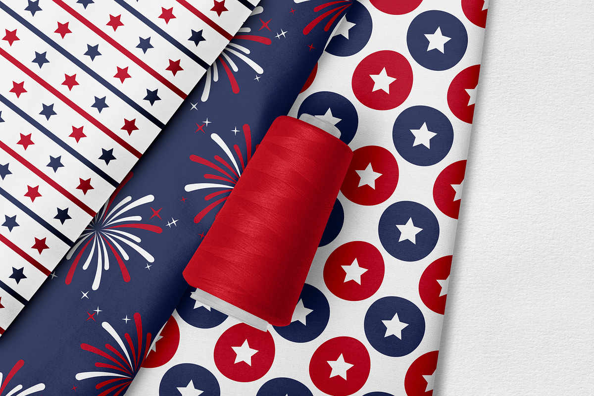 4th of July Seamless Patterns, a Pattern Graphic by JuliaMalinovskaya (Photo 2 of 2)