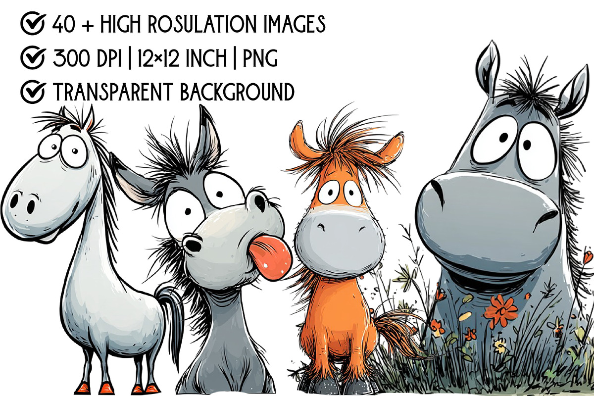 Cute Horse Clipart, an Illustration by Pixels.Craft (Photo 4 of 6)