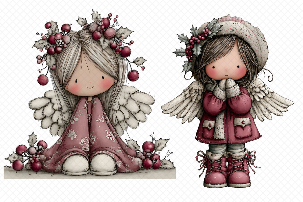 Whimsical Christmas Angel, an Illustration by cherrydesign (Photo 3 of 3)