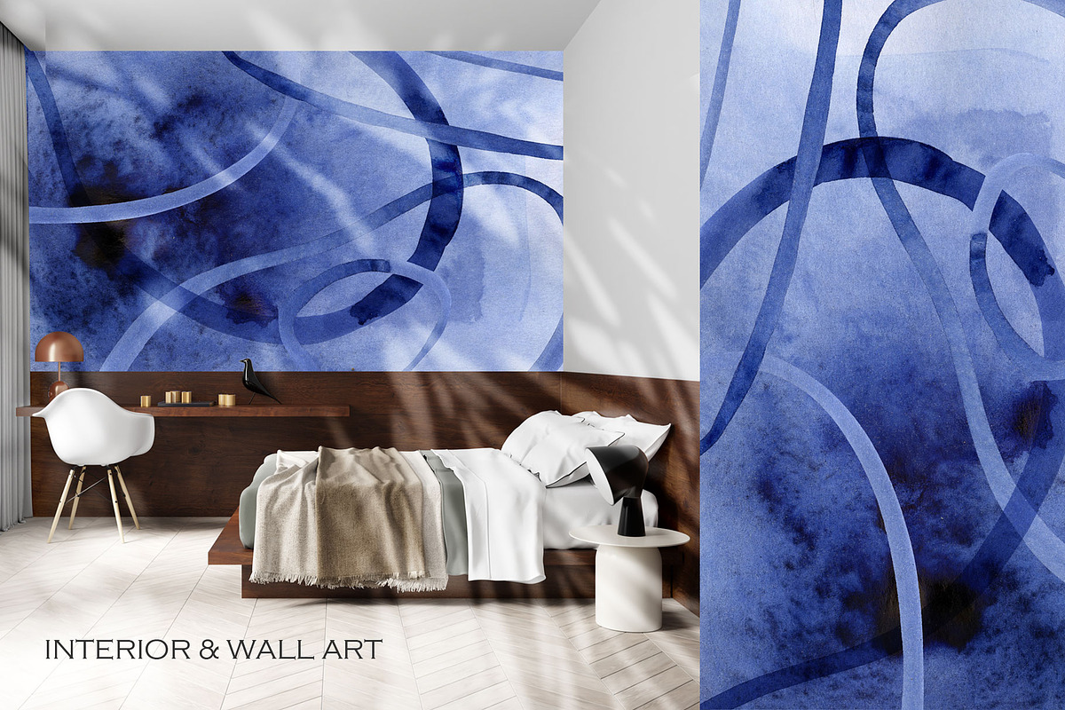 Sapphire Blue Clipart Watercolor, a Texture Graphic by FineArt (Photo 3 of 12)