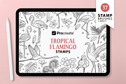 Tropical Flamingo Procreate Stamps, a Shape Add-On by MadliArt (Thumbnail 1 of 5)