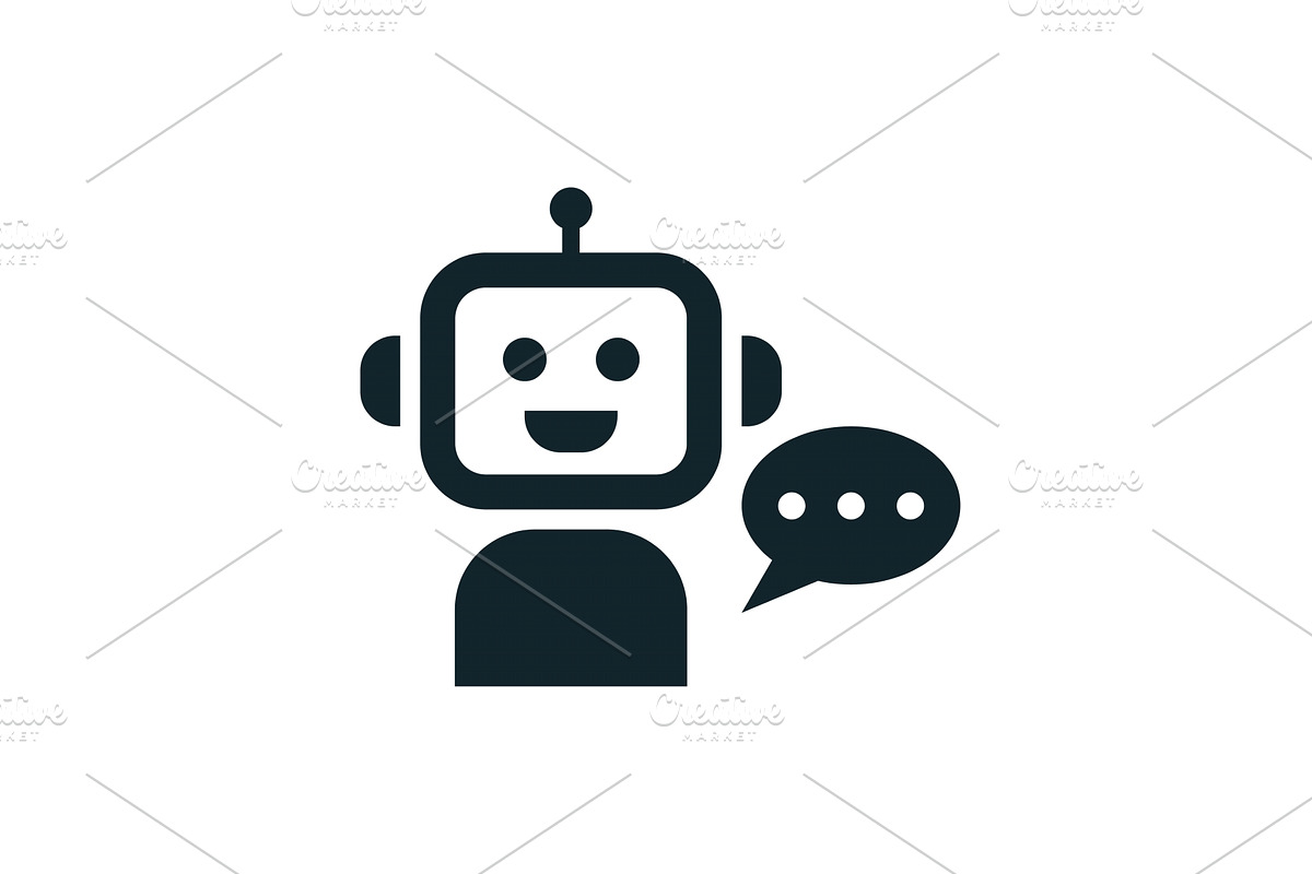 Friendly robot chatting and, a Technology Illustration by Aimagenarium@gmail.com