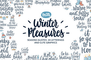 24 Winter Pleasures vector set