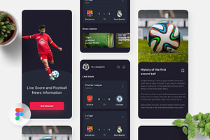 Jonli - Soccer Live Score App, an UI Kit Template by Panen Creative