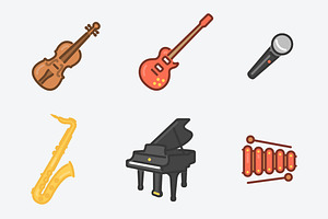 9 Musical Instruments Icons