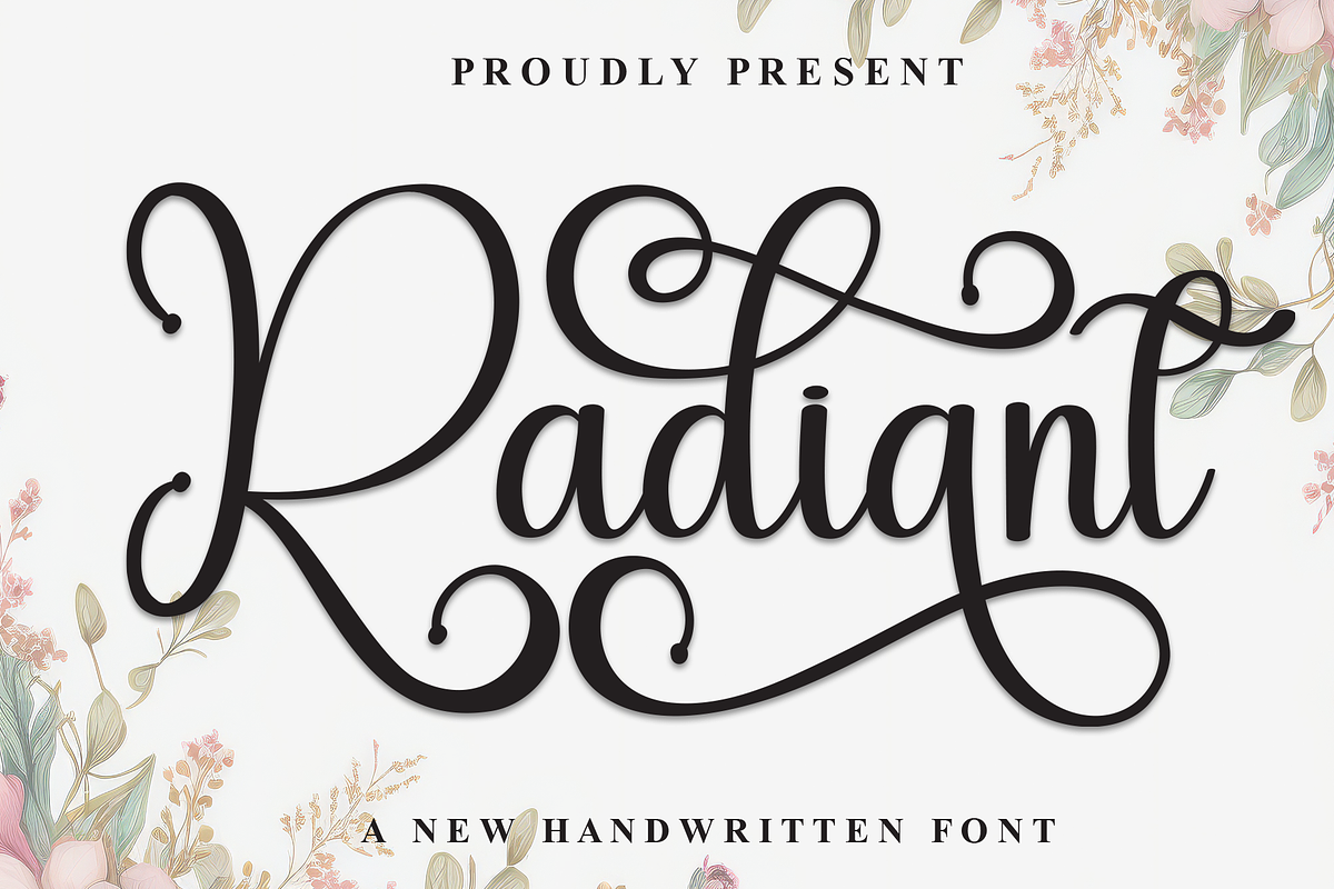 Radiant | Script Font, a Handwritten Font by Scratchones (Photo 1 of 9)