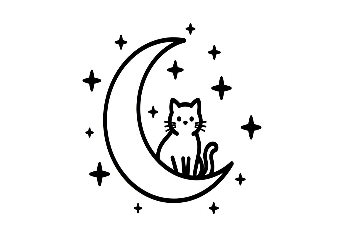 50 Cat Moon Silhouette Vector Bundle, an Illustration by jahid234 (Photo 51 of 51)