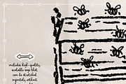 Bee Clipart, Beekeeping Doodles, an Object Illustration by The October Creative (Thumbnail 3 of 6)
