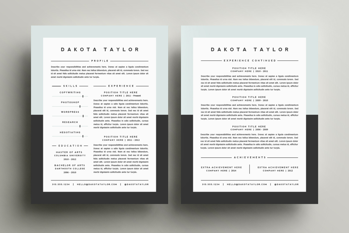 Resume Template 4 Pack | CV Template, a Resume Template by Refinery Resume Co. (Photo 2 of 3)
