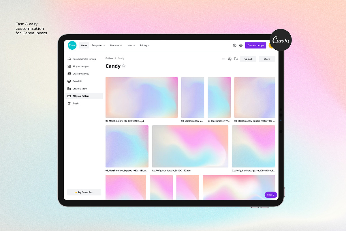 CANDY Animated Gradients Backgrounds, a Social Media Template by Sparrow & Snow (Photo 7 of 21)