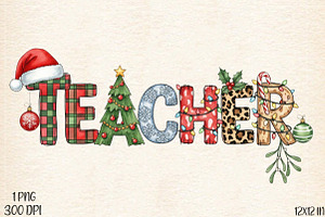 Christmas Teacher png, an Illustration by Designworld