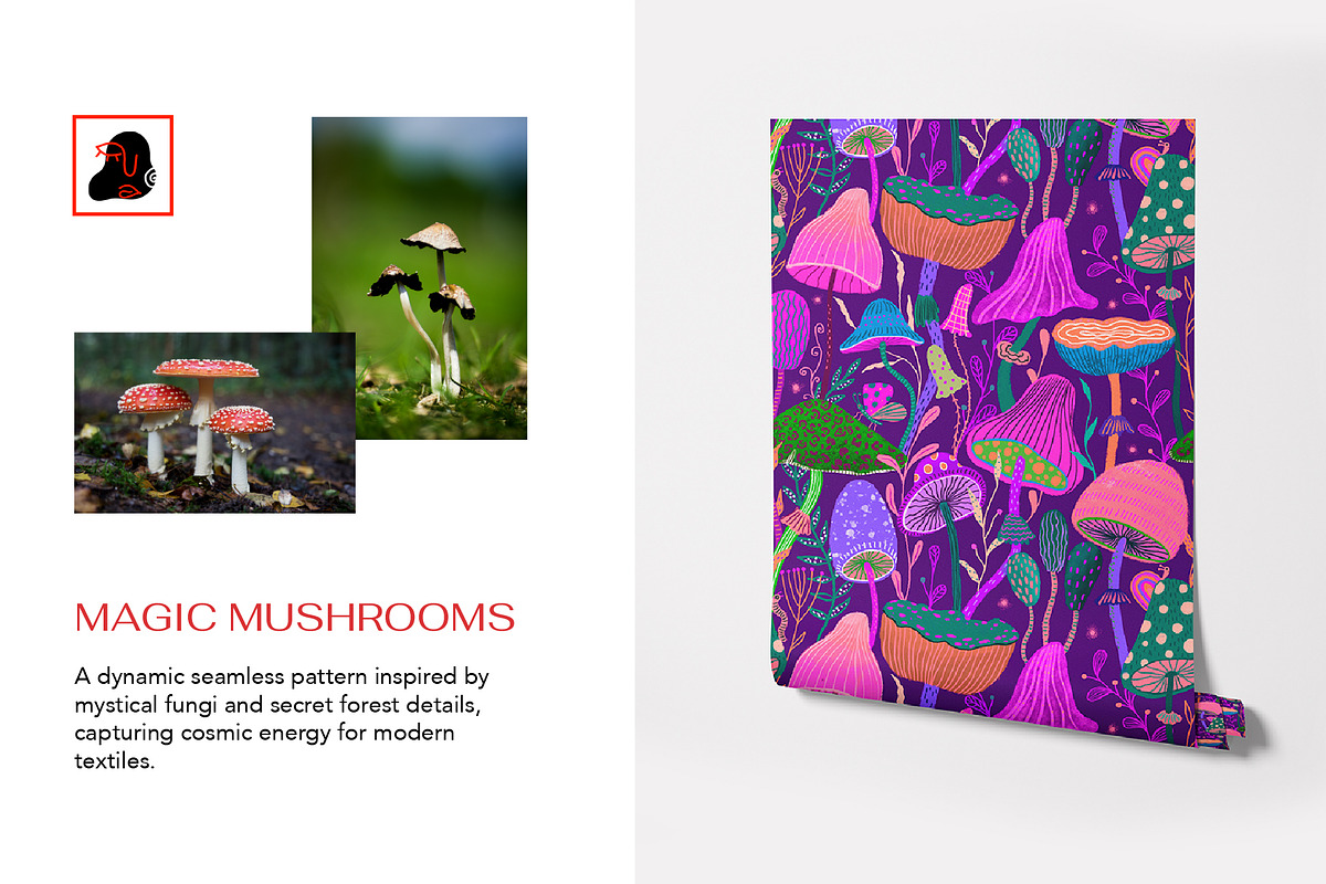 Magic Mushrooms, a Pattern Graphic by Alona Savchuk (Photo 5 of 7)