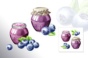 Blueberry. Watercolor collection, a Food Illustration by Daria Ustiugova (Thumbnail 15 of 25)