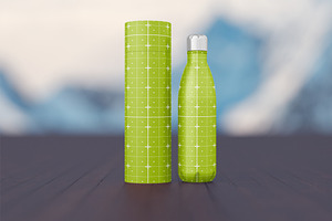 Thermo Bottle With Tube Mockup