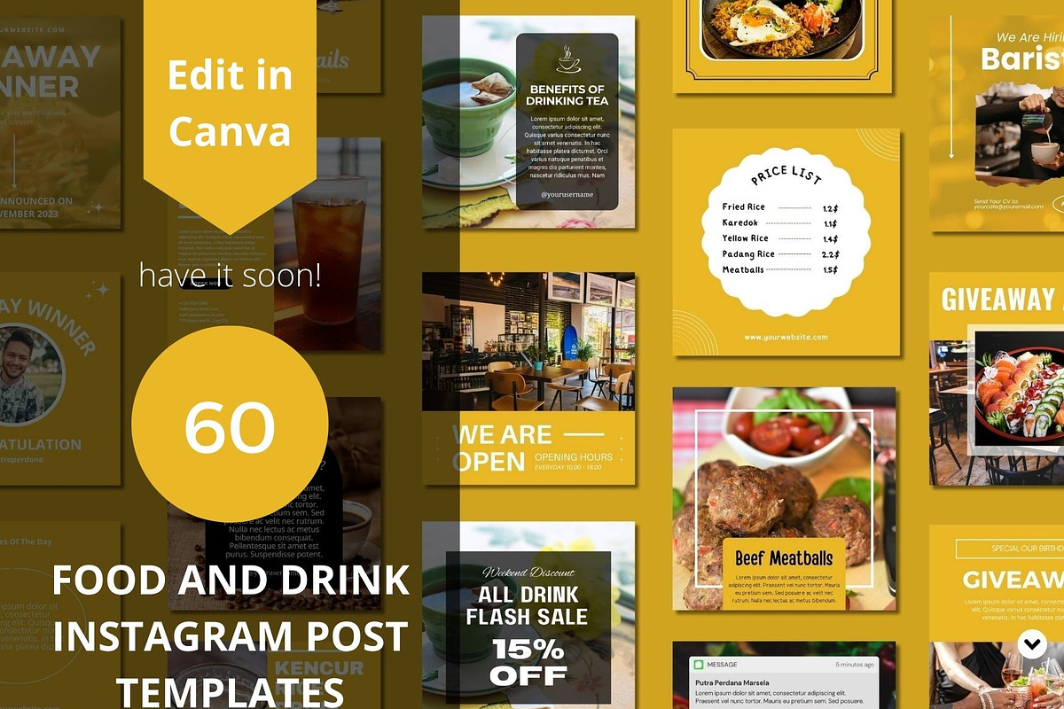 Food And Drink Social Media Template, a Templates & Theme by BoontenStudio (Photo 1 of 7)