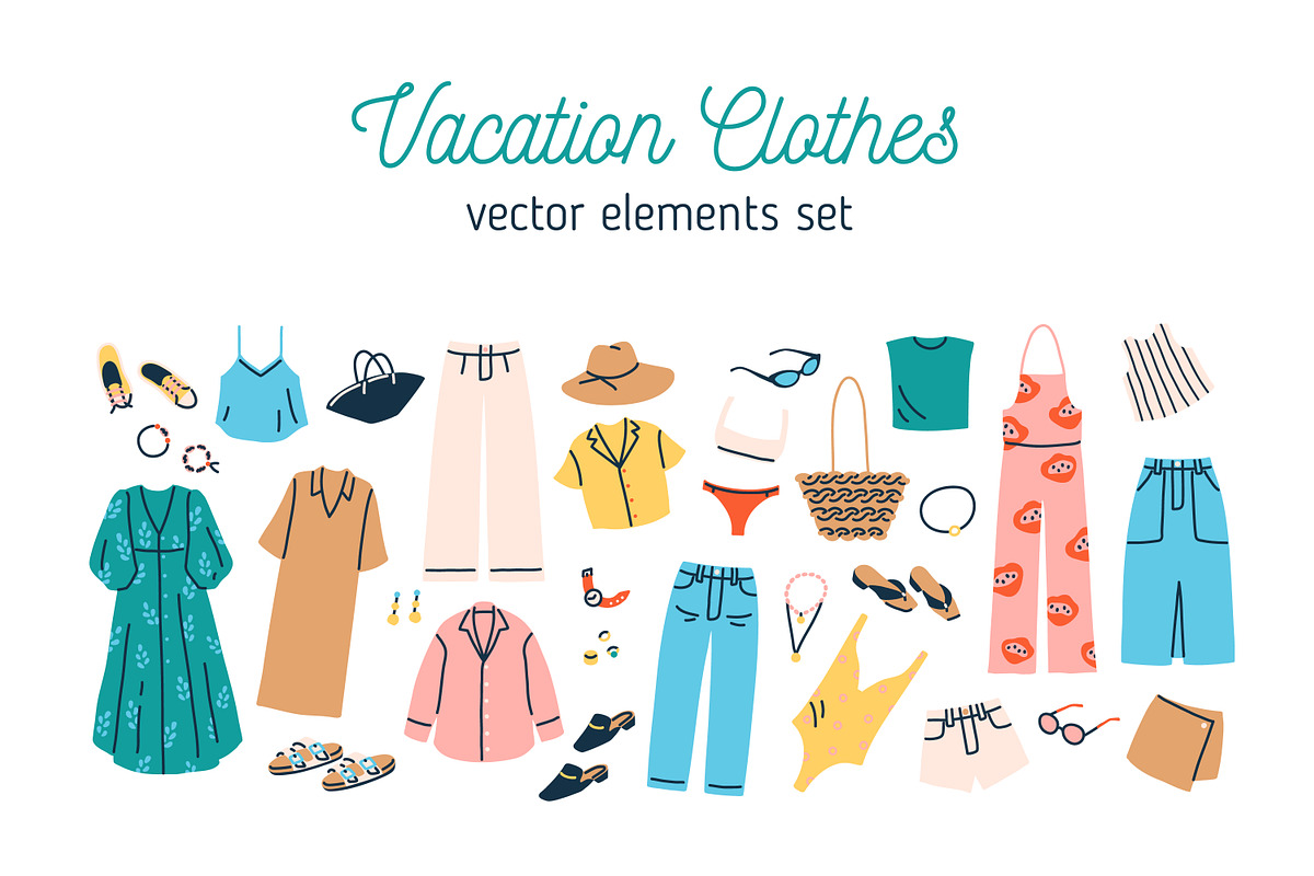 Stylish vacation clothes set, an Illustration by Good Studio (Photo 1 of 4)