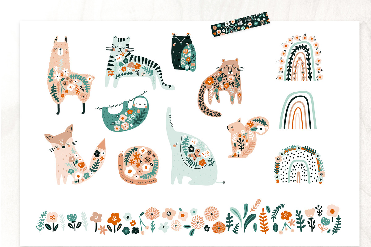 BLOOMY childish graphic collection, a Pattern Graphic by solmariart (Photo 4 of 10)