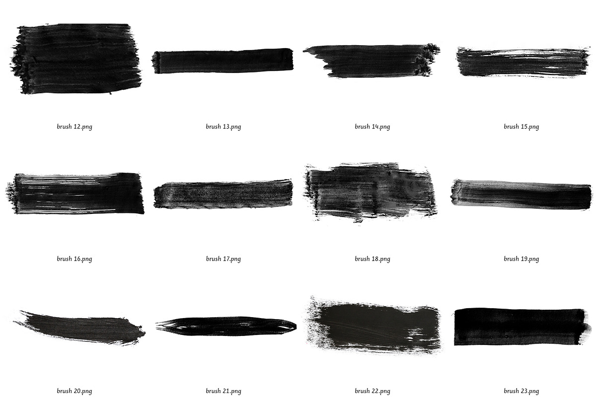 23 hand painted black brush strokes, a Texture Graphic by dyrkwyst textures (Photo 3 of 3)