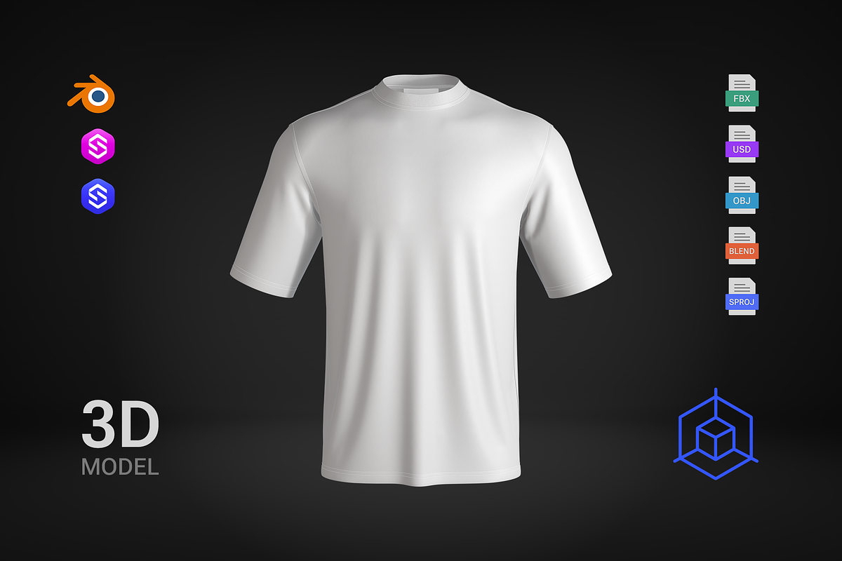 White Men's T-Shirt 3D Model, an Object 3D Model by le-genda (Photo 1 of 10)