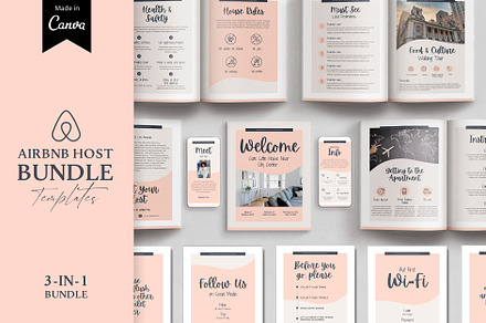 Airbnb host templates BUNDLE Canva