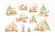 Family Christmas Watercolors Cartoon, a Seasonal Illustration by Elena Malgina Clipart (Thumbnail 8 of 20)