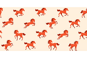 Modern seamless pattern horse, an Animal Illustration by kotoffei