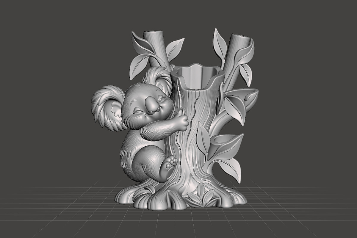 Koala Desk Organizer 3D Print STL, an Animal 3D Model by Creative Art (Photo 3 of 3)