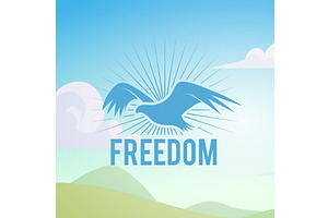 Freedom background. conceptual, an Illustration by Onyx