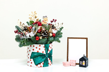 New Year's bouquet on a white background, an Arts & Entertainment Photo by Photostock