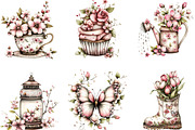 Watercolor Pink Spring Clipart, an Illustration by Designking (Thumbnail 2 of 5)