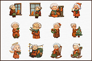 Whimsical Christmas Grandma Clipart, an Illustration by Sublimation Artist (Thumbnail 3 of 6)