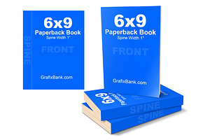 6 x 9 Paperback Stack PSD Mockup