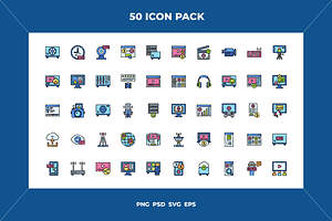 Online streaming icons, an Outline Icon by Wencory