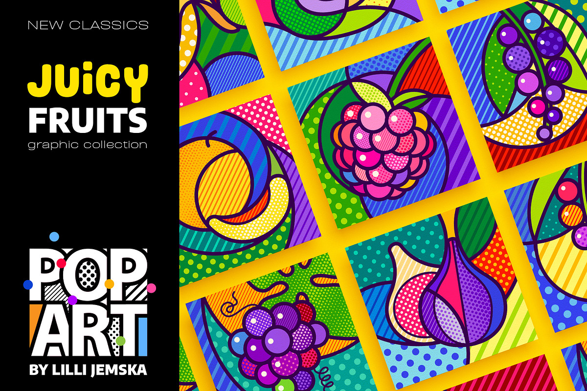 JUICY FRUITS Pop Art Collection XXL, a Food Illustration by Lilli Jemska Studio (Photo 1 of 5)