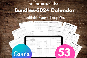 2024 Monthly Calendar Template, a Brochure Template by LA Design