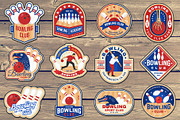 Bowling 12 patches/logos/badges, a Branding & Logo Template by sivVector (Thumbnail 2 of 5)