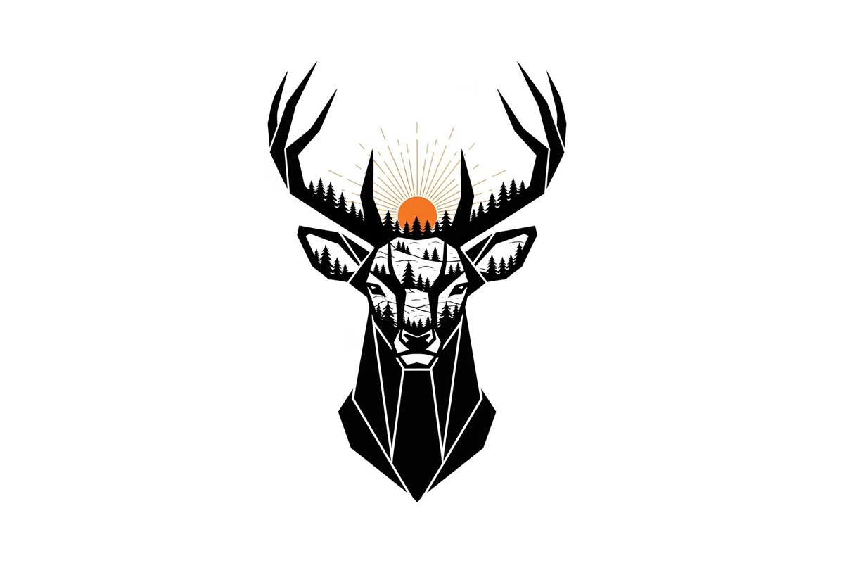 Artistic Geometric Deer Head Bundle, an Illustration by yasushie (Photo 30 of 31)