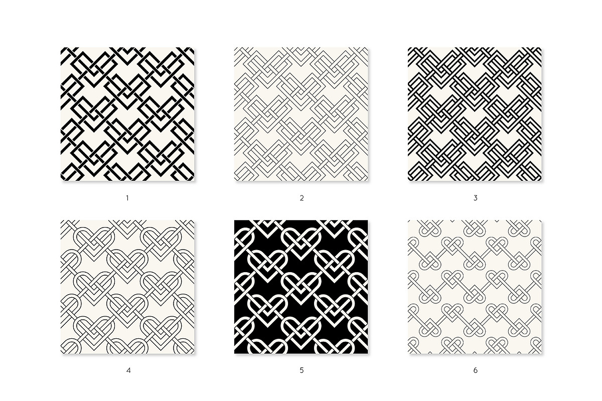 Hearts Seamless Patterns, a Pattern Graphic by Curly_Pat (Photo 2 of 8)